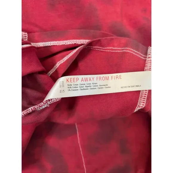 NEW Free People Movement Hot Shot Mini Dress Custom Tie Dye Red & Charcoal SZ M - Picture 9 of 11